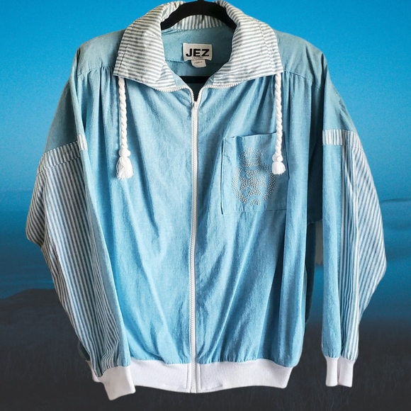 Vintage Striped Blue Jacket - Picture 9 of 9